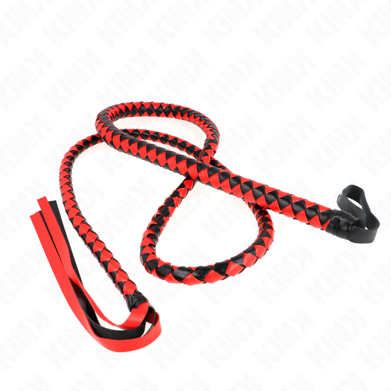KINK — Látigo de serpiente largo rojo/negro 210 cm
