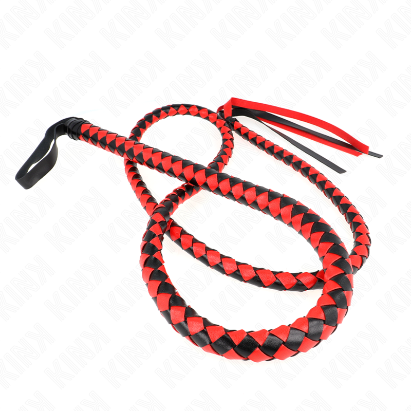 KINK — Látigo de serpiente largo rojo/negro 210 cm