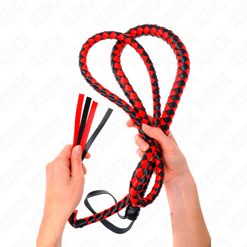 KINK — Látigo de serpiente largo rojo/negro 210 cm