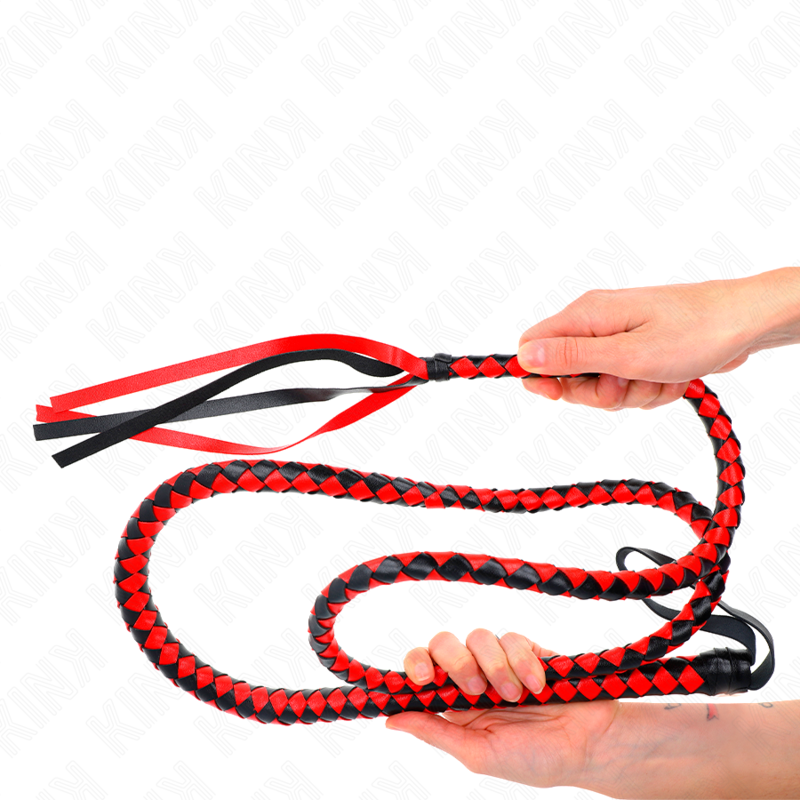 KINK — Látigo de serpiente largo rojo/negro 210 cm