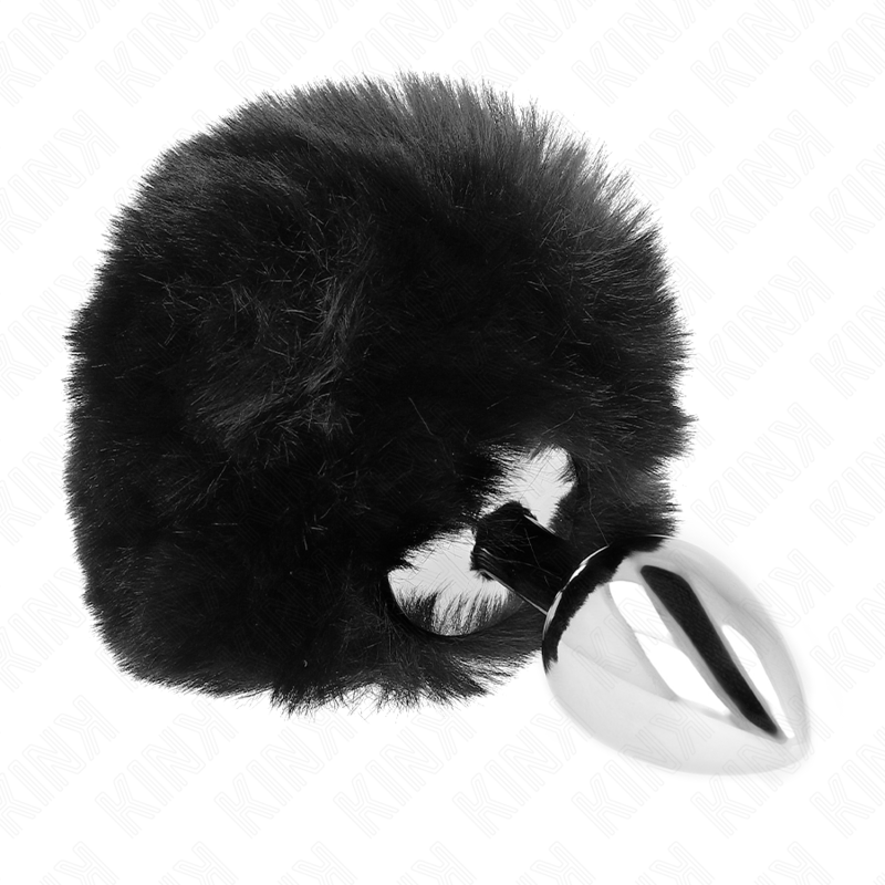 KINK - PLUG 7 x 3 CM DE ACERO INOXIDABLE CON COLA NEGRO