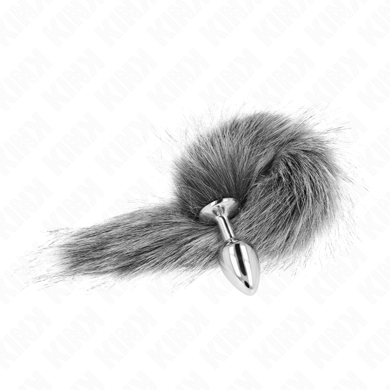 KINK - PLUG ANAL TALLA S 7 X 3 CM CON COLA PLATEADO