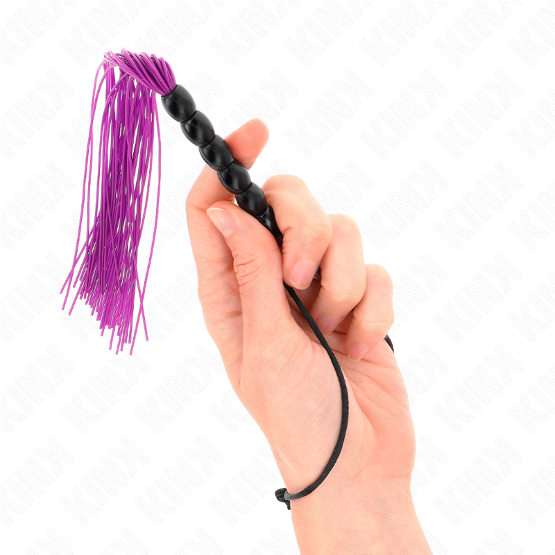 KINK — Mini látigo de silicona con agarre 6 bolas morado 26 cm