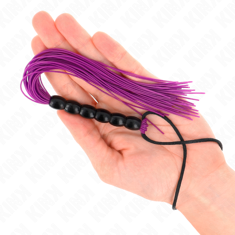 KINK — Mini látigo de silicona con agarre 6 bolas morado 26 cm