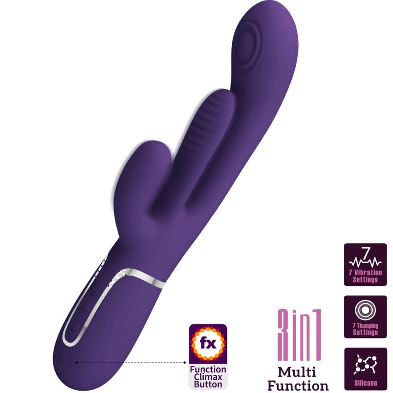 Pretty Love Shania — vibrador rabbit multifunción morado