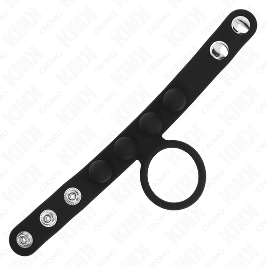 KINK — Anillo masculino de cuero 3.5 cm con cierre a presión