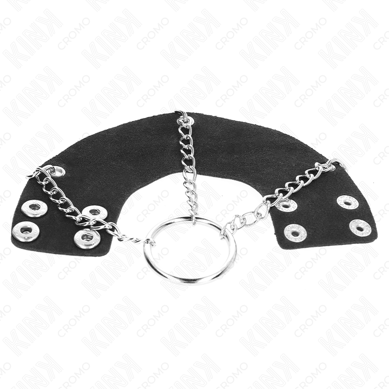 KINK — Anillo masculino con cadena metálica y cinturón de cuero