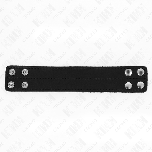 KINK — Anillo masculino de cuero con cierre a presión (18.5 x 3.3 cm)