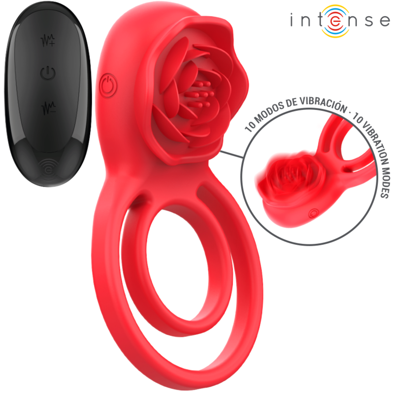 INTENSE - Gail rosa estimuladora 10 vibraciones rojo con control remoto
