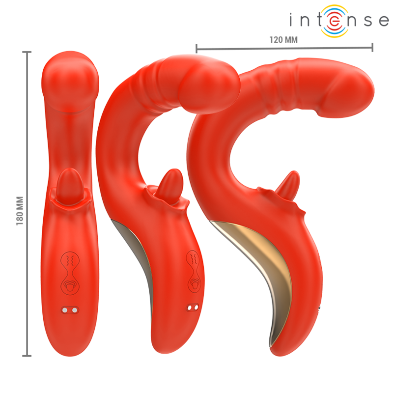 INTENSE Paulina — vibrador y estimulador en forma de U rojo