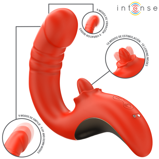 INTENSE Paulina — vibrador y estimulador en forma de U rojo