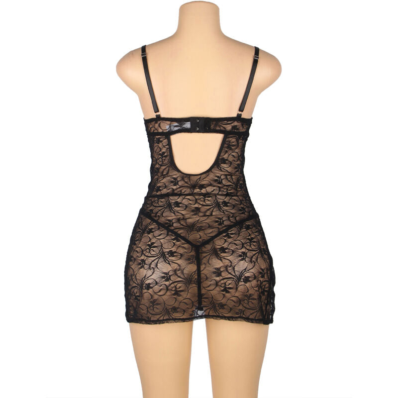 Subblime — babydoll de encaje con tirantes ajustables negro L/XL