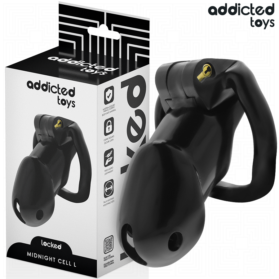 ADDICTED TOYS LOCKED — Mindnight Cell jaula de castidad talla L