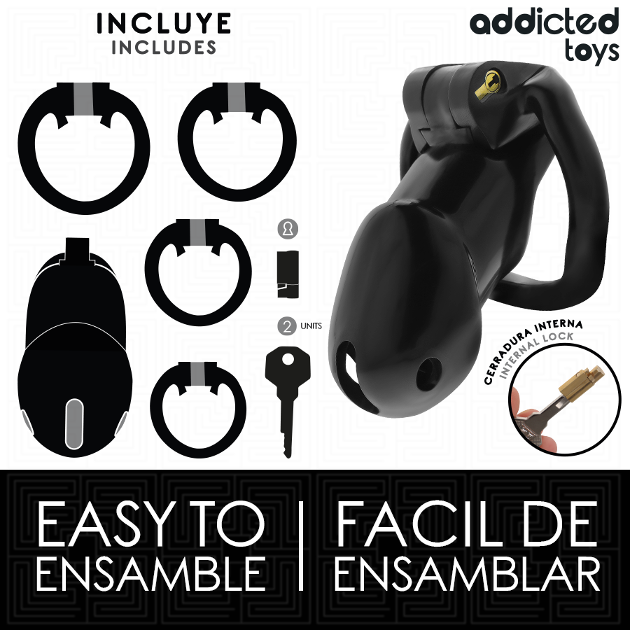 ADDICTED TOYS LOCKED — Mindnight Cell jaula de castidad talla L
