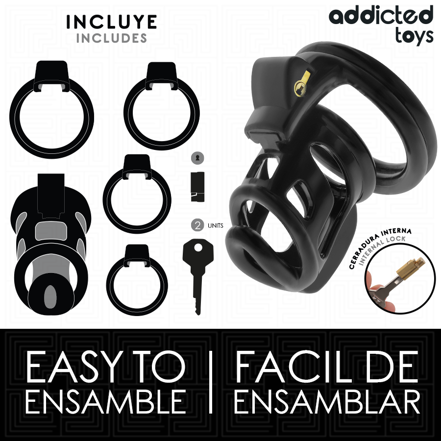 ADDICTED TOYS LOCKED — Gilden Cage jaula de castidad de silicona 8,5 cm