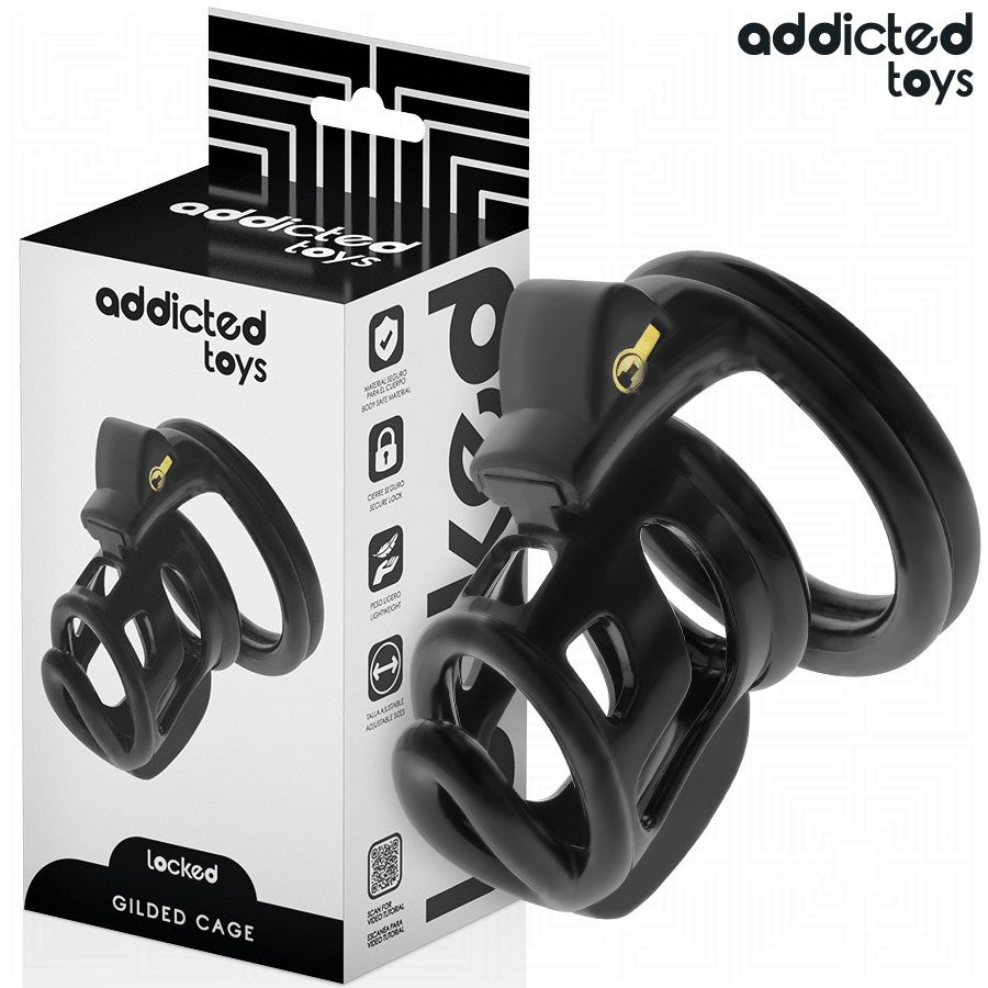 ADDICTED TOYS LOCKED — Gilden Cage jaula de castidad de silicona 8,5 cm