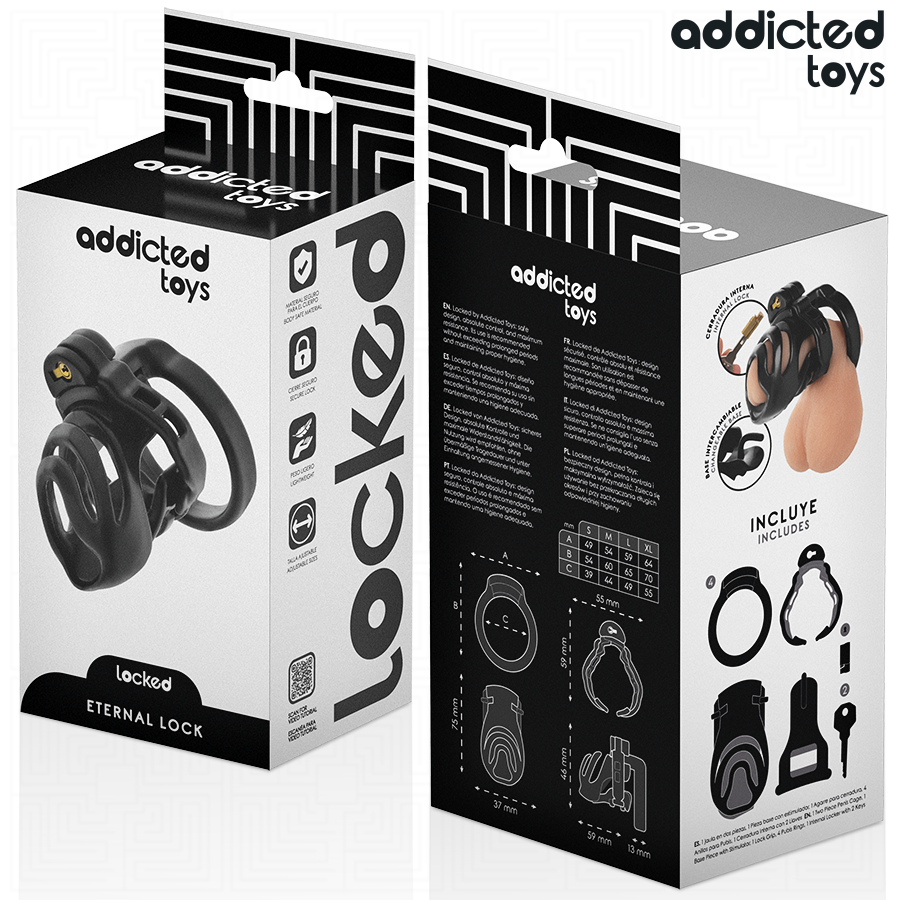 ADDICTED TOYS LOCKED — Eternal Lock jaula de castidad 9 cm