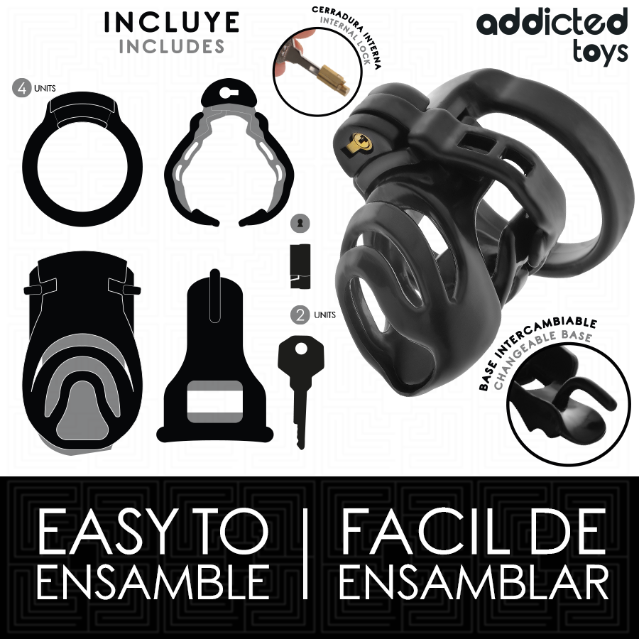 ADDICTED TOYS LOCKED — Eternal Lock jaula de castidad 9 cm
