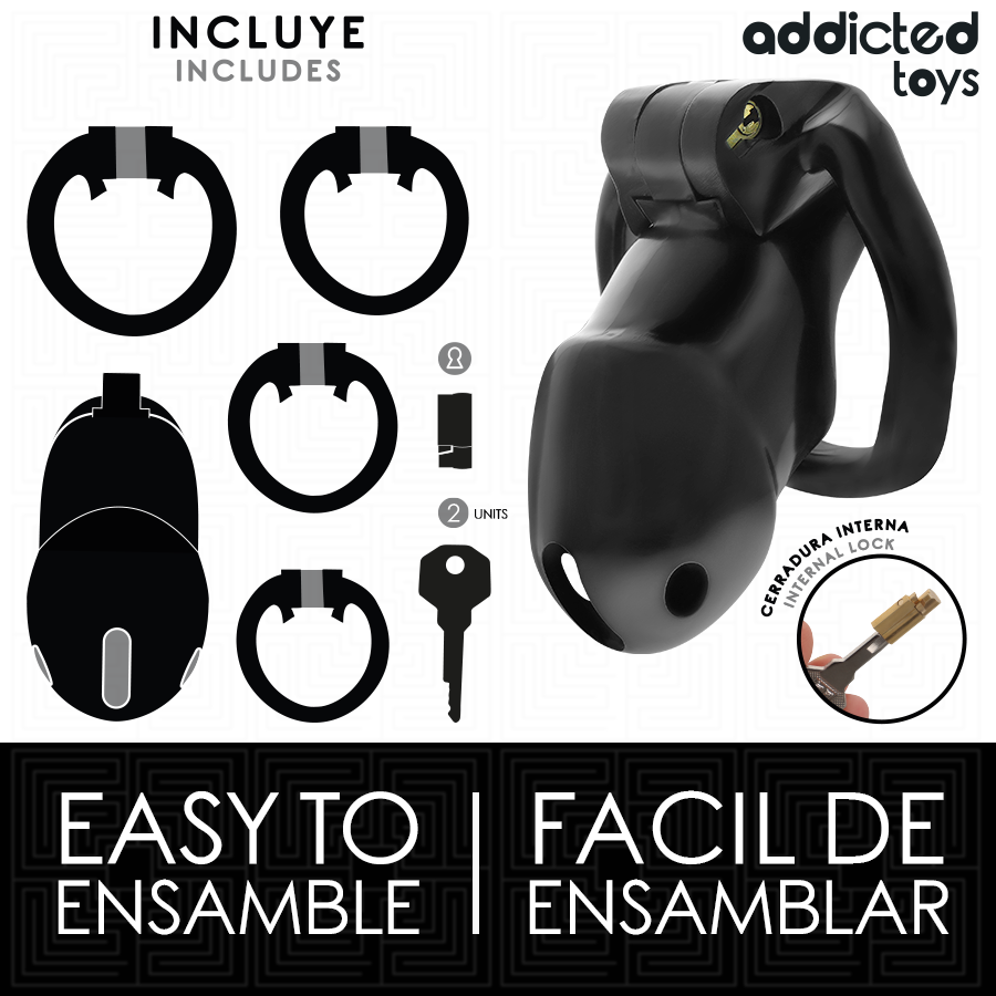 ADDICTED TOYS LOCKED — Mindnight Cell jaula de castidad talla M