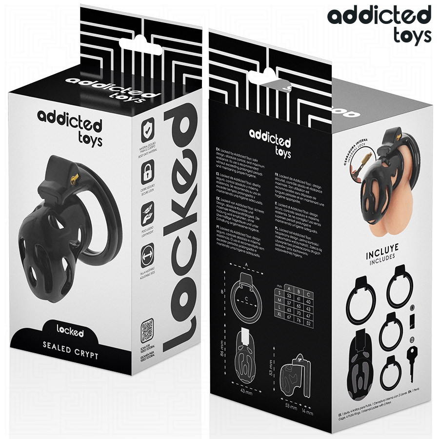 ADDICTED TOYS LOCKED — Sealed Crypt jaula para pene 8 cm
