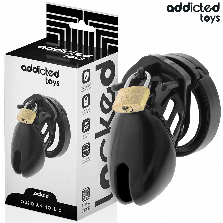 ADDICTED TOYS LOCKED — Obsidian Hold jaula de castidad talla S