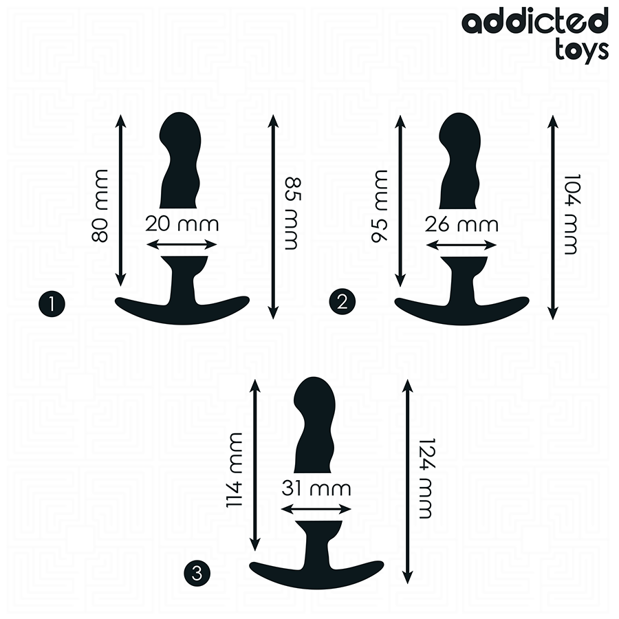 Addicted Toys — set de 3 plugs anales de silicona modelo 1
