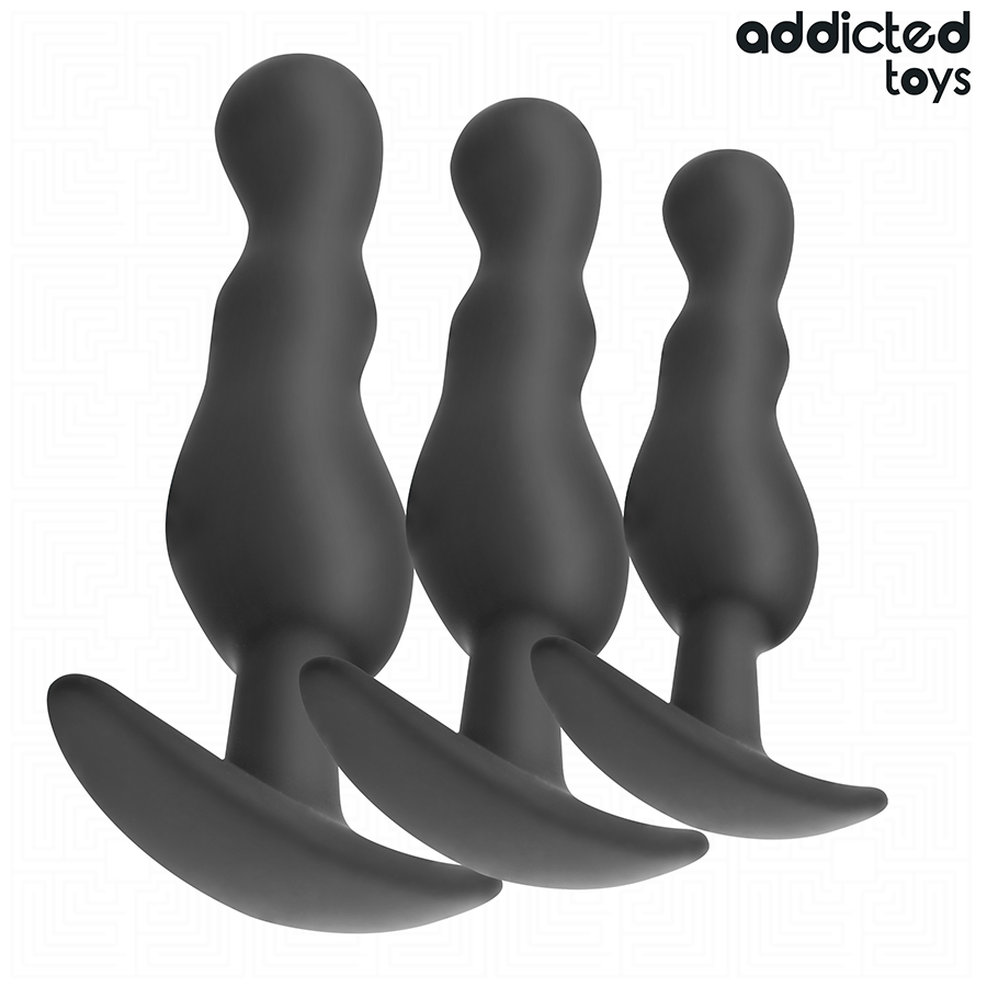 Addicted Toys — set de 3 plugs anales de silicona modelo 1