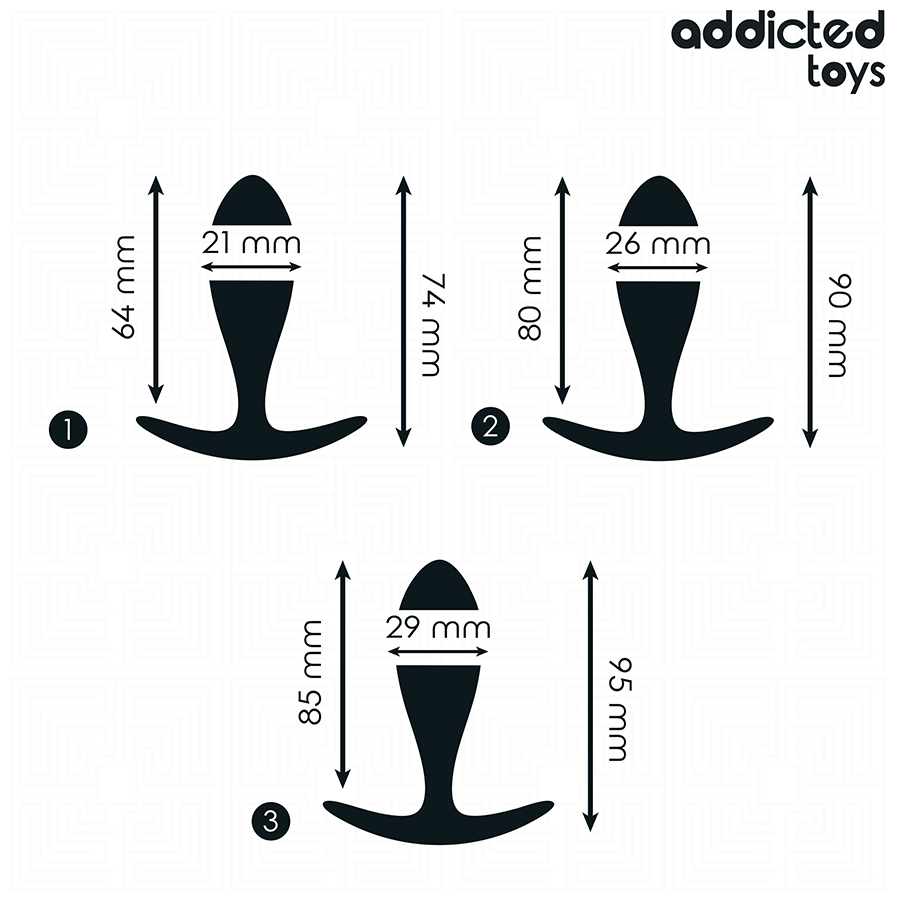 Addicted Toys — set de 3 plugs anales de silicona modelo 2