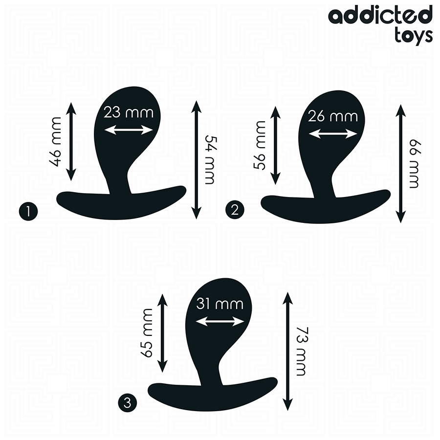 Addicted Toys — set de 3 plugs anales de silicona modelo 3
