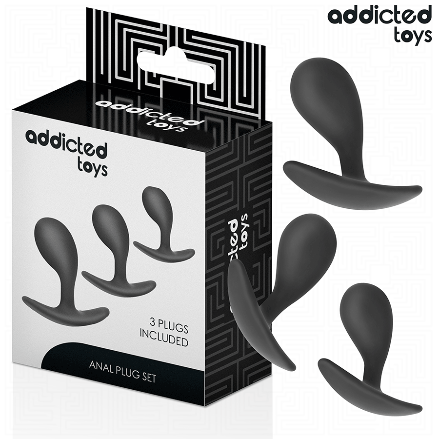 Addicted Toys — set de 3 plugs anales de silicona modelo 3