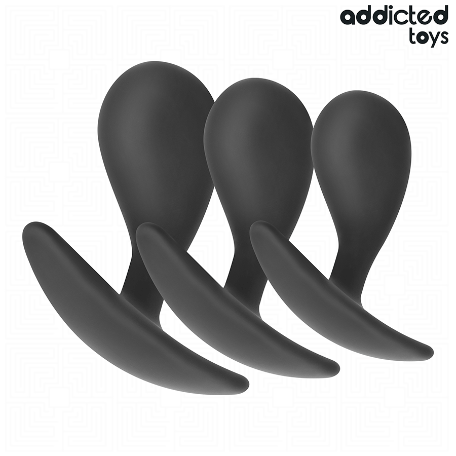 Addicted Toys — set de 3 plugs anales de silicona modelo 3