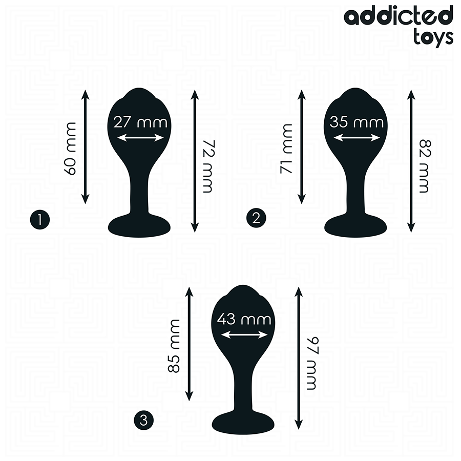 Addicted Toys — set de 3 plugs anales de silicona con joya