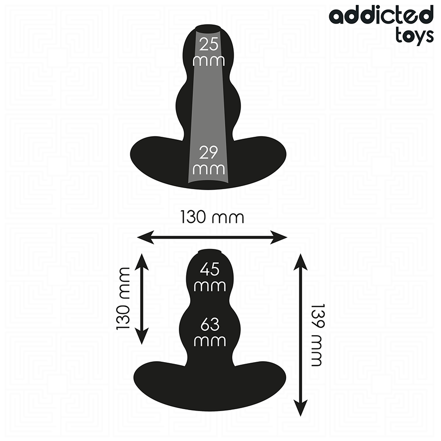 ADDICTED Toys XL — plug anal hueco de silicona 13,9 cm