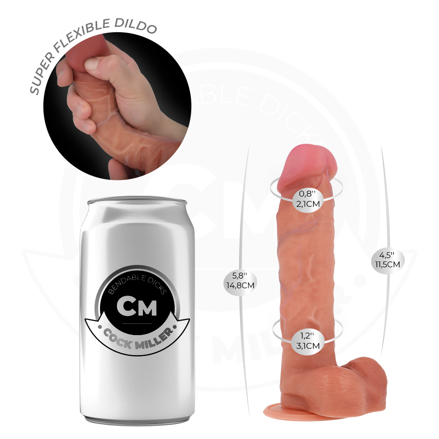 Cock Miller — dildo hiperrealístico articulable 14,8 cm