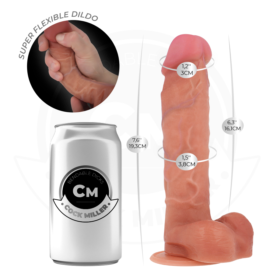 Cock Miller — dildo hiperrealístico articulable 19,3 cm
