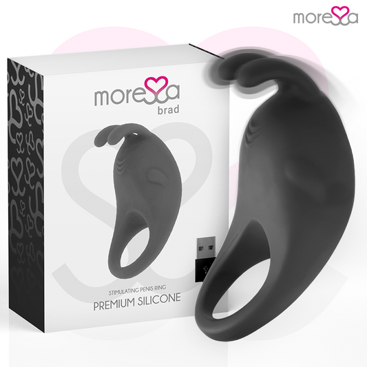 Moressa Brad — anillo vibrador recargable para parejas negro