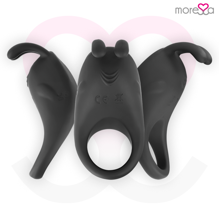 Moressa Brad — anillo vibrador recargable para parejas negro