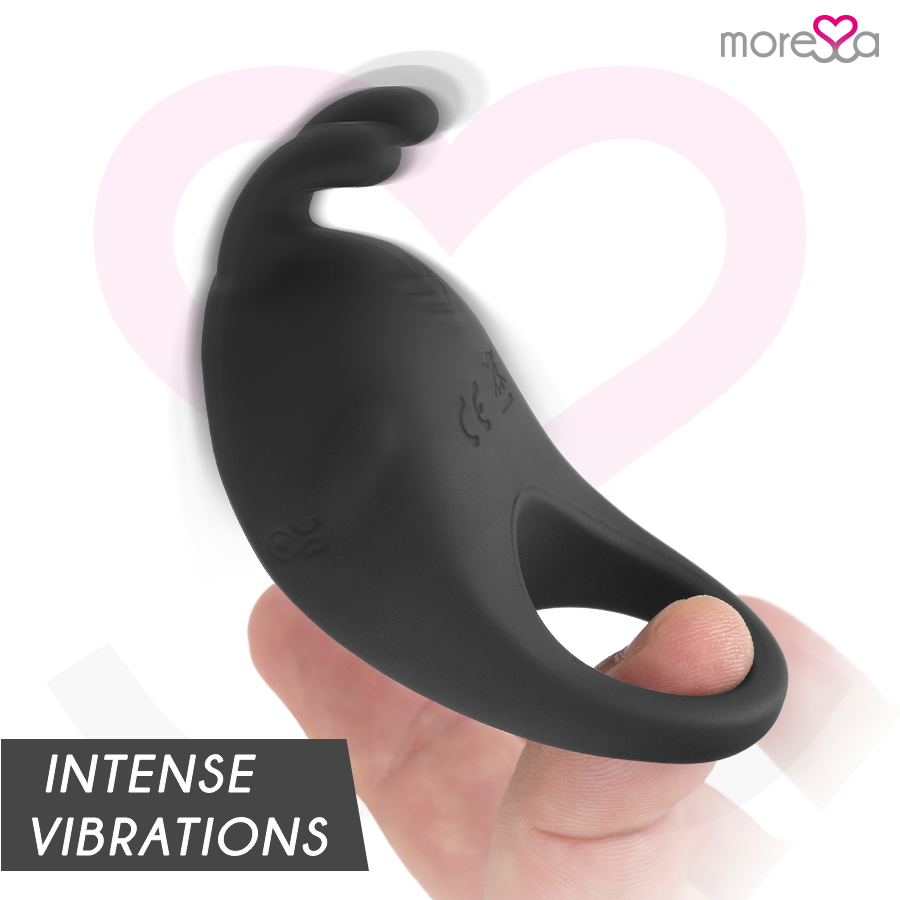 Moressa Brad — anillo vibrador recargable para parejas negro