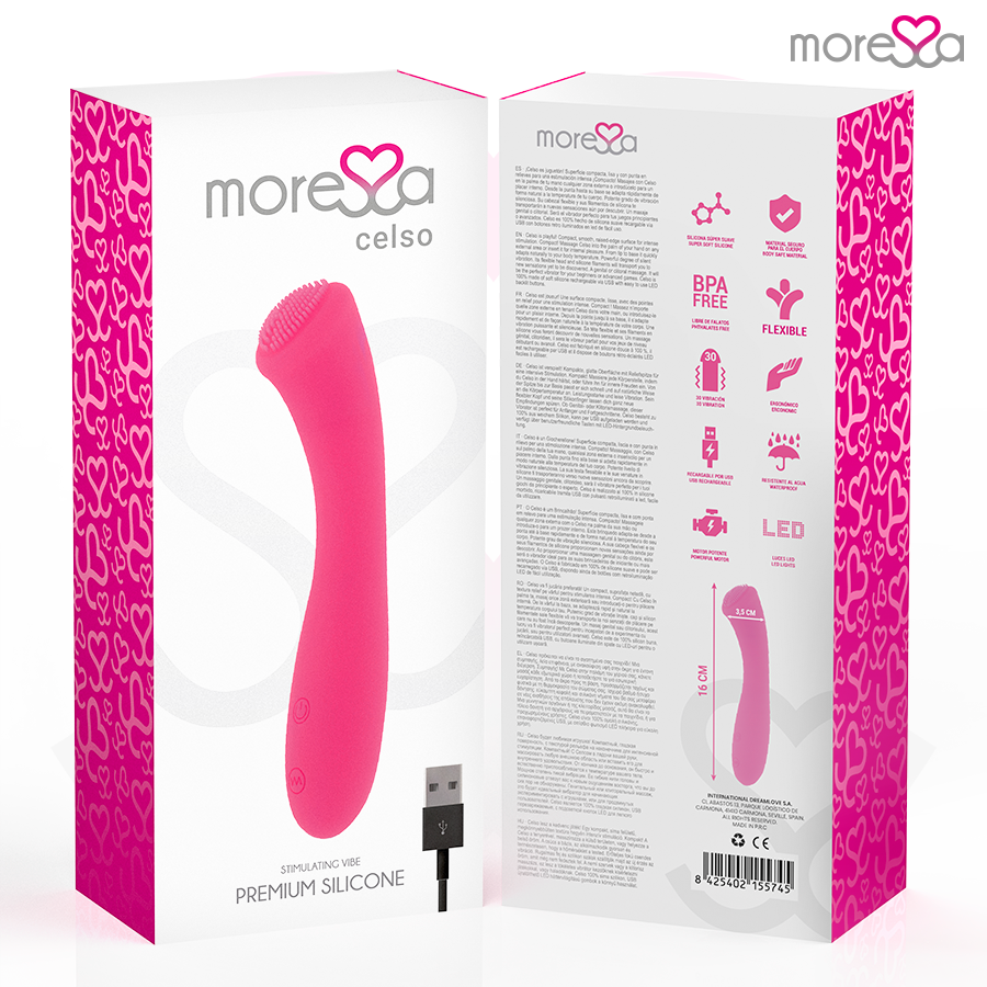 MORESSA - Celso masajeador duo punto G y suelo pélvico premium silicone recargable
