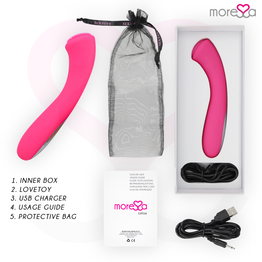 MORESSA - Celso masajeador duo punto G y suelo pélvico premium silicone recargable