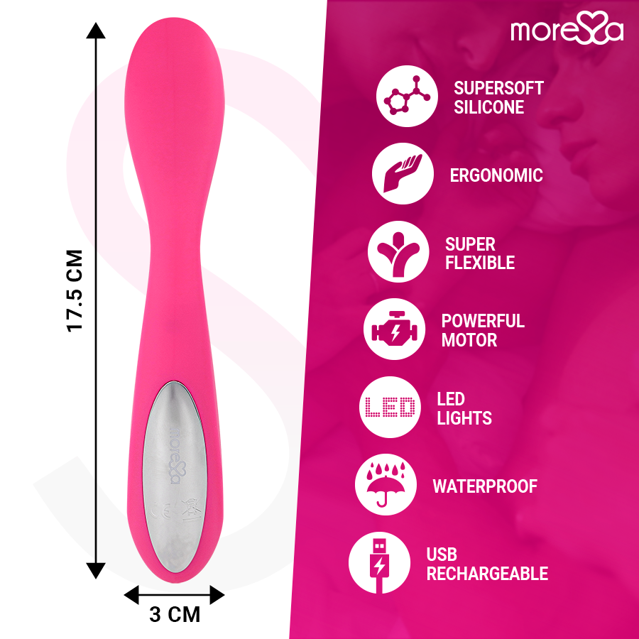 MORESSA - Druso masajeador duo punto G y suelo pélvico premium silicone recargable