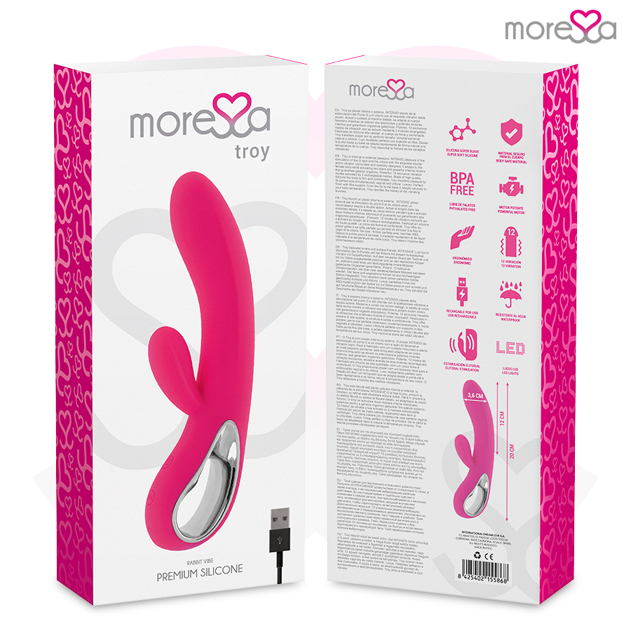 MORESSA - Troy masajeador punto G y clítoris premium silicone recargable