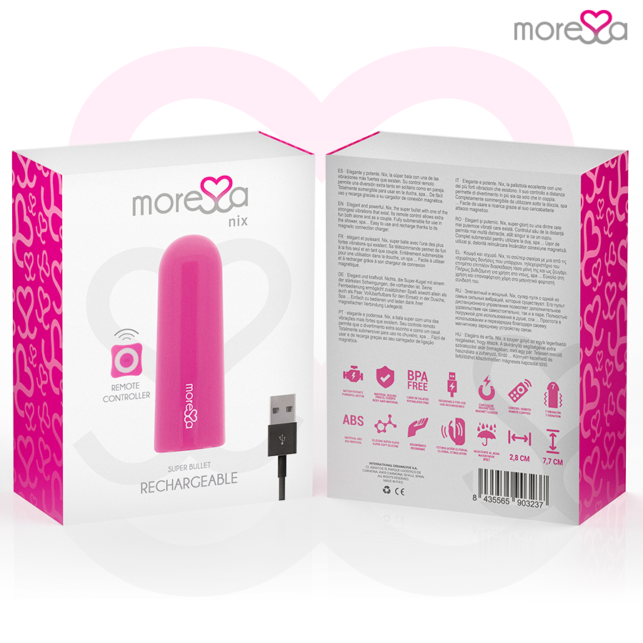 MORESSA - Nix potente vibrador multi juegos control remoto rosa