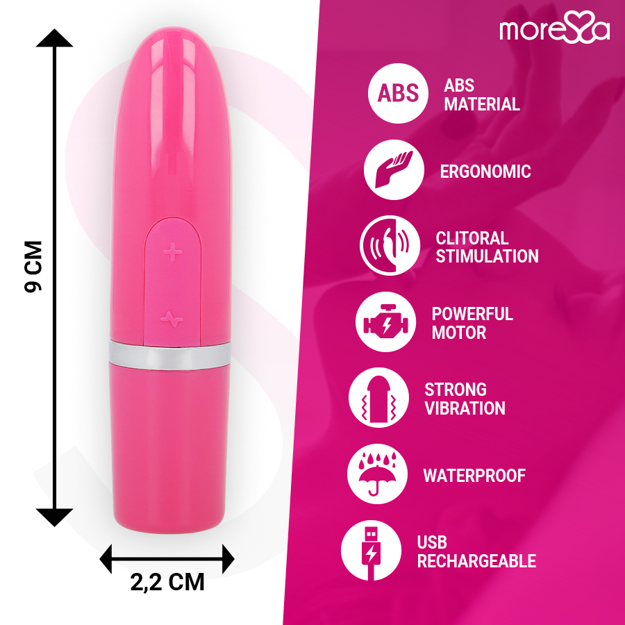 MORESSA - Ivy masajeador simulador labial de viaje rosa