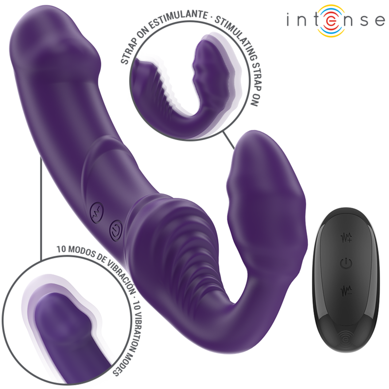 INTENSE - Jill vibrador doble 20 cm violeta con control remoto