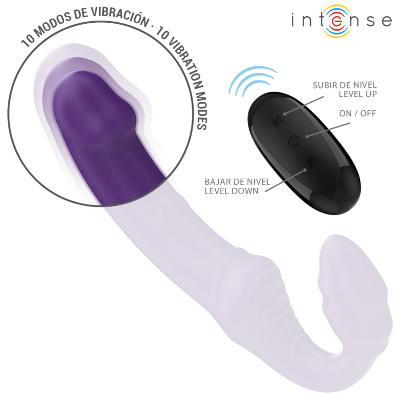 INTENSE - Jill vibrador doble 20 cm violeta con control remoto
