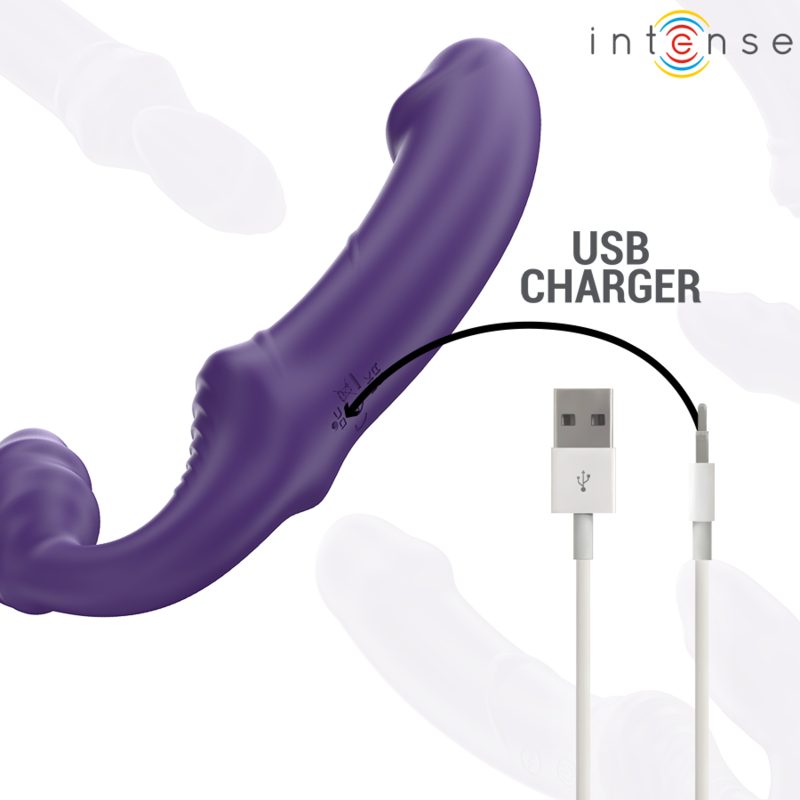 INTENSE - Jill vibrador doble 20 cm violeta con control remoto