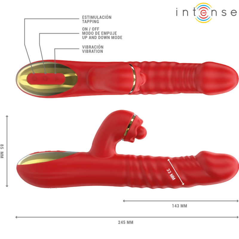 INTENSE - Thalia vibración, empuje & estimulación rojo