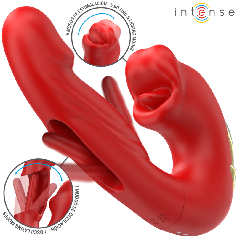 INTENSE - Nathy vibrador doble multifunción rojo