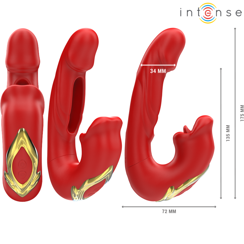 INTENSE - Nathy vibrador doble multifunción rojo